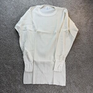 Vintage J.E. Morgan Long Johns Shirt Mens Large White Thermal Crewneck USA